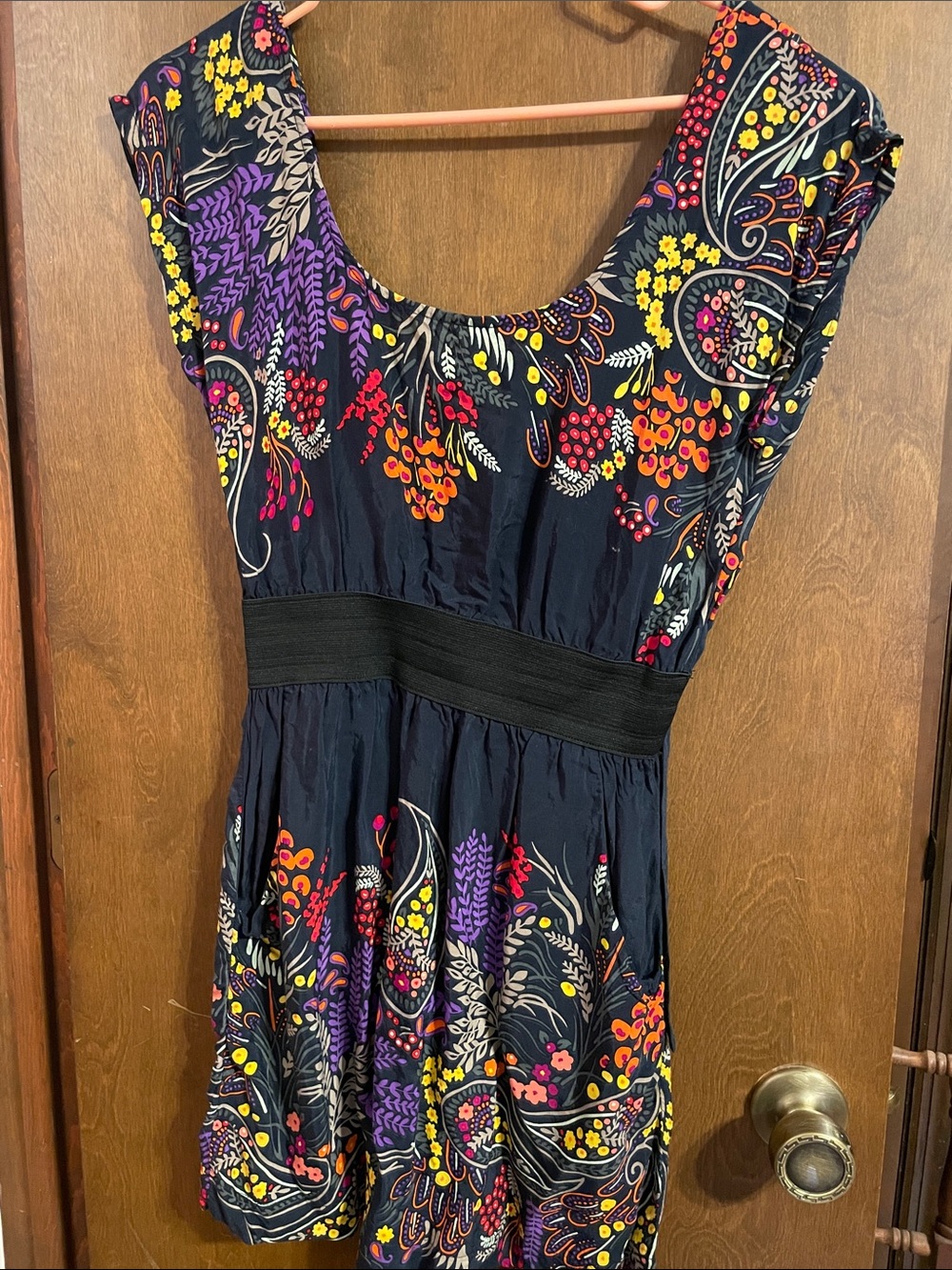 Body Central Women’s Navy Floral Scoop-Neck Dress - Multi Color